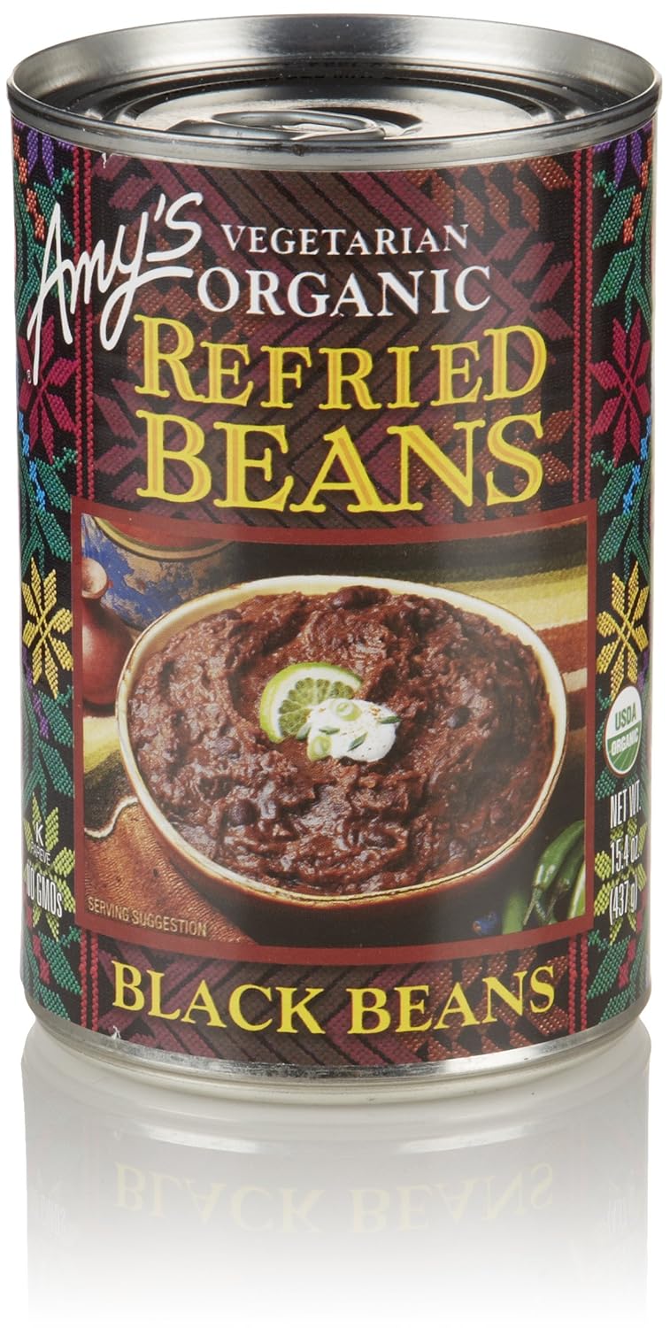 amys organic refried black beans, 15.4 oz